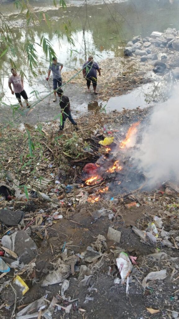 cleaning river
